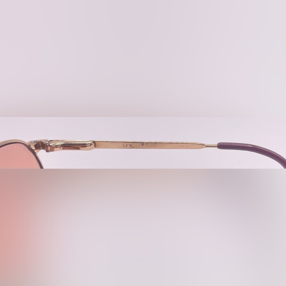 Vintage Logo Paris Gold Burgundy Oval Sunglasses Frames Only - Picture 7 of 8